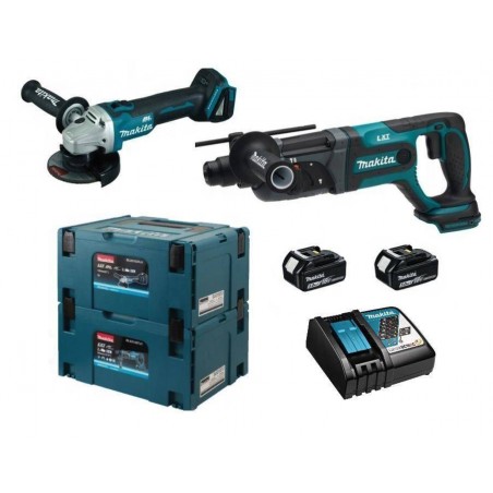 Szlifierka kątowa DGA504 + Młotowiertarka DHR241ZJ Makita DLX2153TJ1
