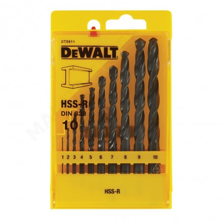 Zestaw wierteł do metalu HSS-G DIN338 DeWalt DT5911
