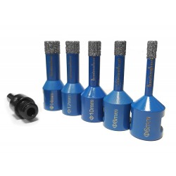 Zestaw wierteł diamentowych 6-14 mm TITANIUM CeraMAX WaX + Adapter M14