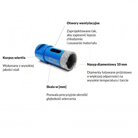 Wiertło diamentowe 25 mm TITANIUM CeraMAX