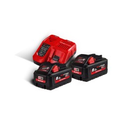 Zestaw akumulatorów 2x8 Ah + Ładowarka Milwaukee M18 HNRG-802