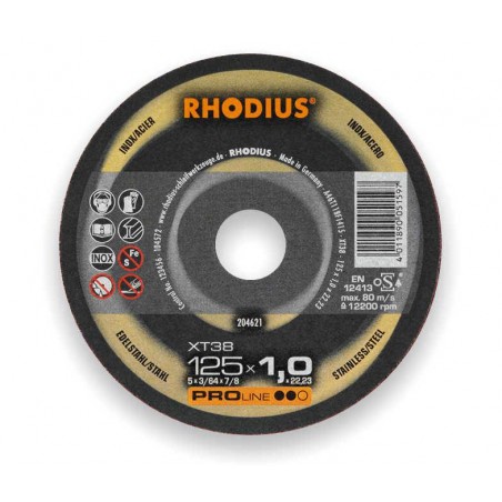 Tarcza tnąca do metalu 125 x 1.0 x 22,23 mm Rhodius XT38
