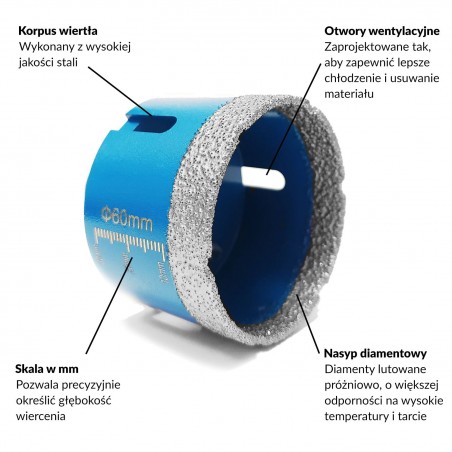 Wiertło diamentowe 60 mm TITANIUM CeraMAX