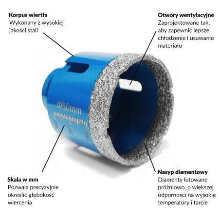 Wiertło diamentowe 6 mm TITANIUM CeraMAX WaX