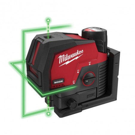 Laser zielony krzyżowy liniowo-punktowy 12V Milwaukee M12 CLLP-301C