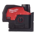 Laser zielony krzyżowy liniowo-punktowy 12V Milwaukee M12 CLLP-301C