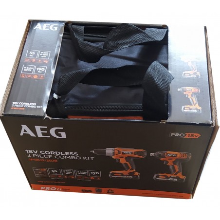 Zestaw PowerPack 18V AEG Wkrętarka + Zakrętarka udarowa JP18U2-202B