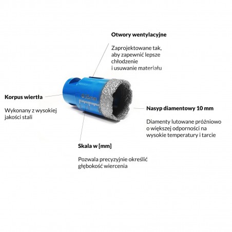 Wiertło diamentowe 6 mm TITANIUM CeraMAX WaX