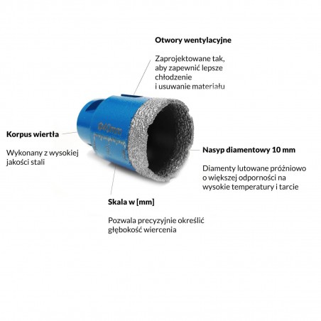 Wiertło diamentowe 6 mm TITANIUM CeraMAX WaX