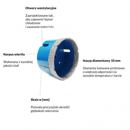 Wiertło diamentowe 75 mm TITANIUM CeraMAX