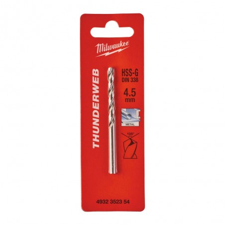 Wiertło do metalu 4,5x80 mm Milwaukee HSS-G Thunderweb