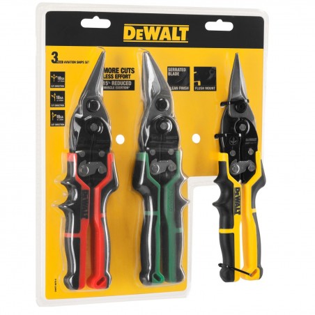 Nożyce precyzyjne do blachy DeWalt ERGO, 3 szt