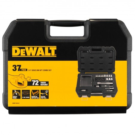 Zestaw nasadek 1/4" z grzechotką DeWalt DWMT19238-1, 37 elementów