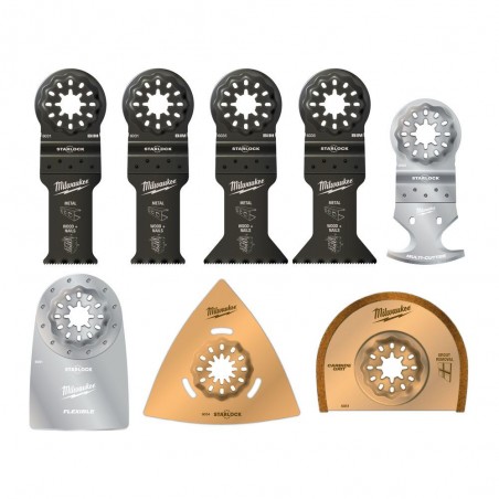 Zestaw brzeszczotów do narzędzia wielofunkcyjnego Milwaukee Starlock, 8 szt
