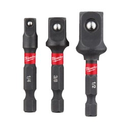 Zestaw adapterów do nasadek udarowych Milwaukee Shockwave, 3 szt.
