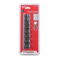 Zestaw nasadek udarowych krótkich 3/8" 8-19 mm Milwaukee Shockwave Impact Duty, 8 szt