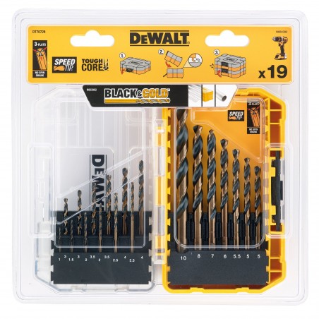 Zestaw wierteł HSS-G 1-10 mm DeWalt DT70728, 19 szt.