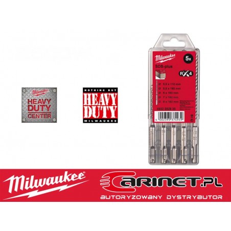 WIERTŁA Ø5 MM SDS-PLUS MILWAUKEE RX4 - 4 OSTRZOWE