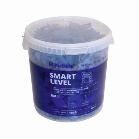 Klipsy do poziomowania płytek Smart Level 1,0mm 800szt.  wiaderko 20l Kubala 1885