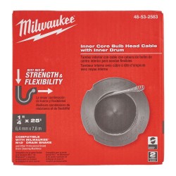Bęben + sprężyna z końcówką prostą Ø 6 mm x 7,6 m Milwaukee do przepychacza M12 BDC6