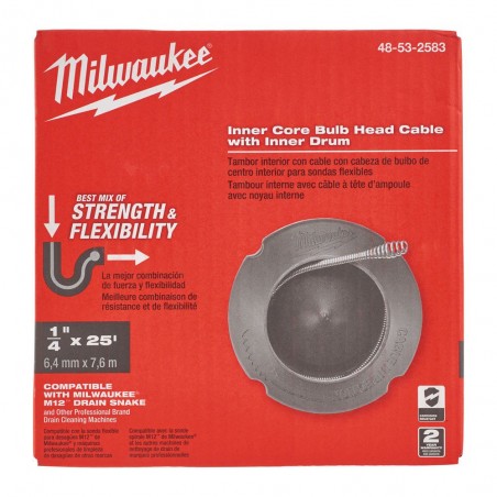 Główka prosta Ø 8 mm x 7,6 m Milwaukee do przepychacza