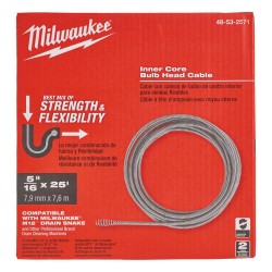 Główka prosta Ø 8 mm x 7,6 m Milwaukee do przepychacza