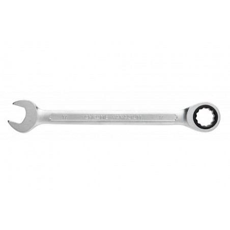 Klucz płasko oczkowy z grzechotką ze stali CrV 24mm 72T Hogert HT1R024