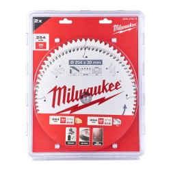 Zestaw tarcz 254 x 30 mm Twin pack 60 i 80 zębów 2 szt. Milwaukee
