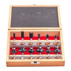 Frezy do drewna z trzpieniem 8mm - zestaw 12 sztuk Milwaukee