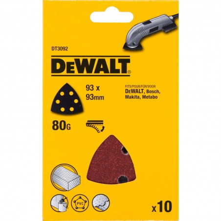 Papier ścierny trójkąt 93x93 mm DeWalt DT3092
