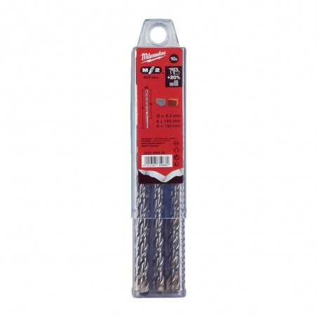 Wiertła do betonu SDS-Plus 6.5x160x100 Milwaukee 10 szt.