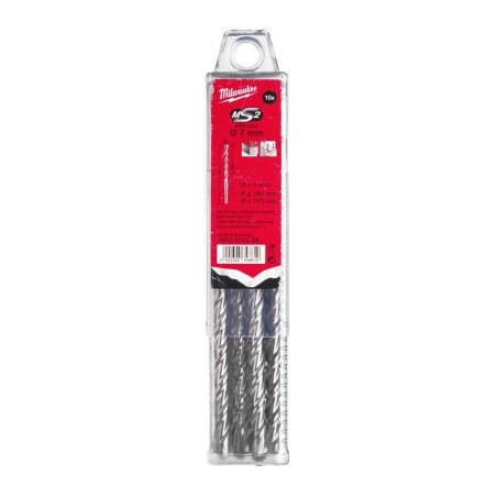 WIERTŁA 10 SZTUK/OP. Ø5 MM SDS-PLUS MILWAUKEE - 2 OSTRZOWE