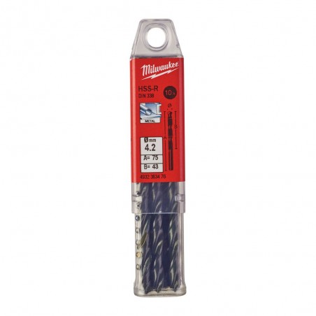 WIERTŁA DO METALU Ø DO 5 MM - 10 SZTUK  HSS-R - DIN 338