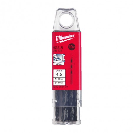 WIERTŁA DO METALU Ø DO 5 MM - 10 SZTUK  HSS-R - DIN 338