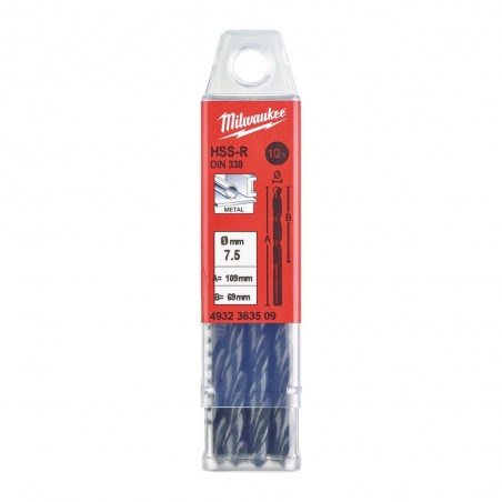 WIERTŁA DO METALU Ø DO 5 MM - 10 SZTUK  HSS-R - DIN 338