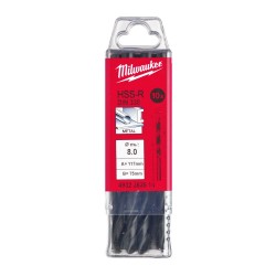 Wiertła do metalu HSSR 8x117x75 Milwaukee 10 szt.