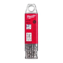 KRÓTKIE WIERTŁA DO METALU - 10 SZTUK MILWAUKEE HSS-G
