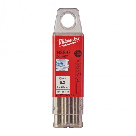 Wiertło do metalu krótkie HSS-G 5x62x26 mm Milwaukee 10 szt.