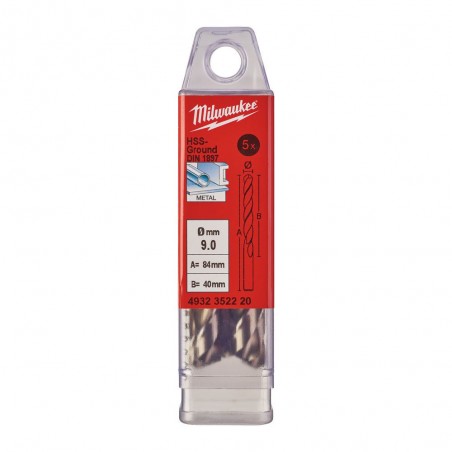KRÓTKIE WIERTŁA DO METALU - 10 SZTUK MILWAUKEE HSS-G