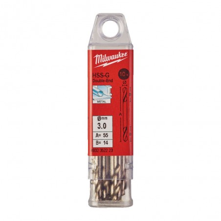 Wiertło dwustronne do metalu HSS-G 3x46x11 mm Milwaukee 10 szt.