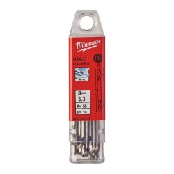 KRÓTKIE WIERTŁA DO METALU - 10 SZTUK MILWAUKEE HSS-G