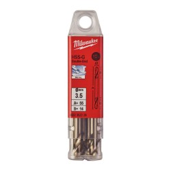 KRÓTKIE WIERTŁA DO METALU - 10 SZTUK MILWAUKEE HSS-G