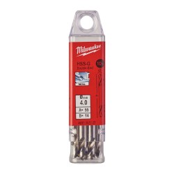 KRÓTKIE WIERTŁA DO METALU - 10 SZTUK MILWAUKEE HSS-G
