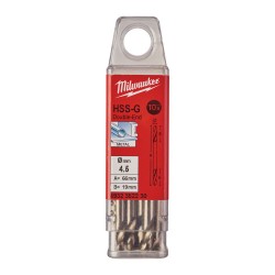 KRÓTKIE WIERTŁA DO METALU - 10 SZTUK MILWAUKEE HSS-G