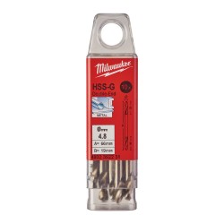 KRÓTKIE WIERTŁA DO METALU - 10 SZTUK MILWAUKEE HSS-G