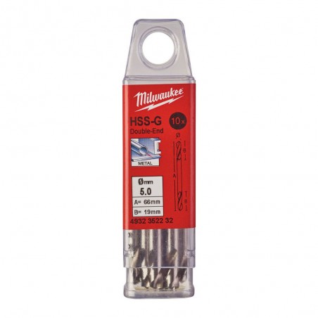 KRÓTKIE WIERTŁA DO METALU - 10 SZTUK MILWAUKEE HSS-G