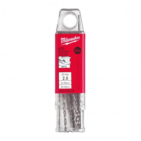 KRÓTKIE WIERTŁA DO METALU - 10 SZTUK MILWAUKEE HSS-G