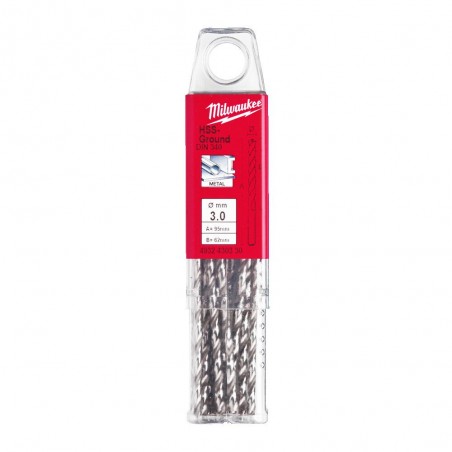 KRÓTKIE WIERTŁA DO METALU - 10 SZTUK MILWAUKEE HSS-G