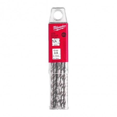 KRÓTKIE WIERTŁA DO METALU - 10 SZTUK MILWAUKEE HSS-G