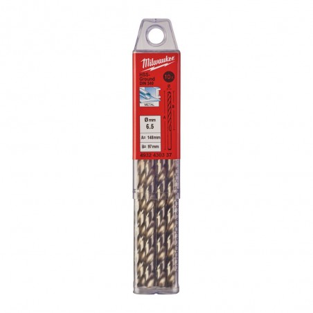 KRÓTKIE WIERTŁA DO METALU - 10 SZTUK MILWAUKEE HSS-G